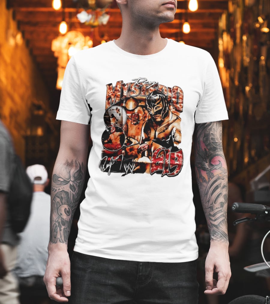 Rey Mysterio 619 WWE Wrestling Mask Signature Action T-Shirt