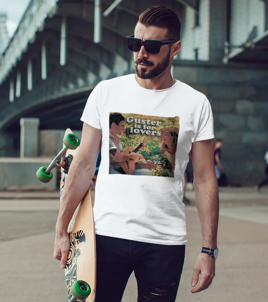 Guster Is For Lovers Romantic Picnic Scene With Guitar And Smiling Couple T-Shirt