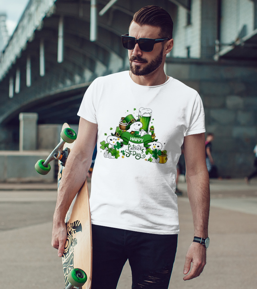 Snoopy St Patrick's Day Peanuts Shamrock Happy T-Shirt