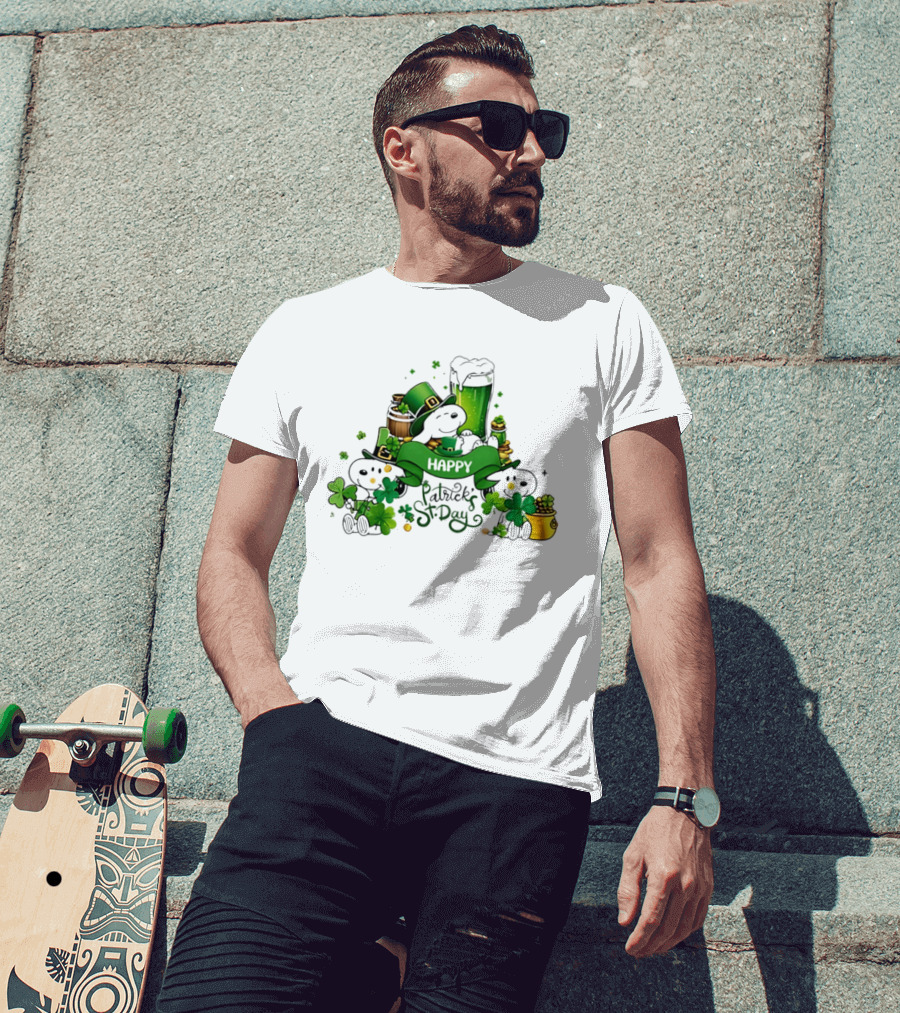 Snoopy St Patrick's Day Peanuts Shamrock Happy T-Shirt