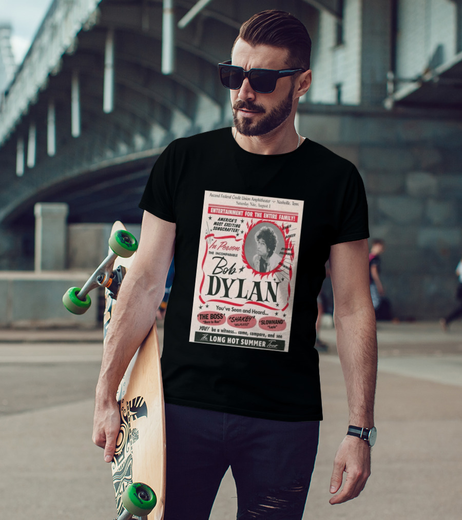 Ascend Amphitheater Nashville Bob Dylan Incomparable Songcrafter August 1 Performance T-Shirt