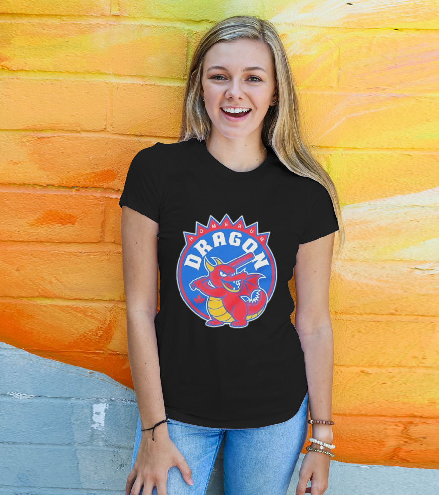 Homerun Dragon Toronto Blue Jays Batter With Red Bat And Maple Leaf T-Shirt