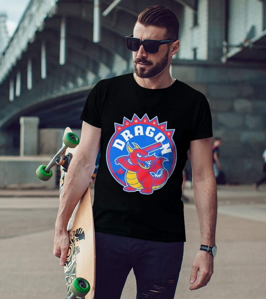 Homerun Dragon Toronto Blue Jays Batter With Red Bat And Maple Leaf T-Shirt