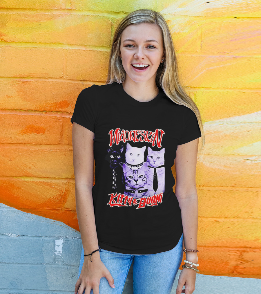 Miaoneskin Kitty E Buoni Maneskin Cats Band T-Shirt