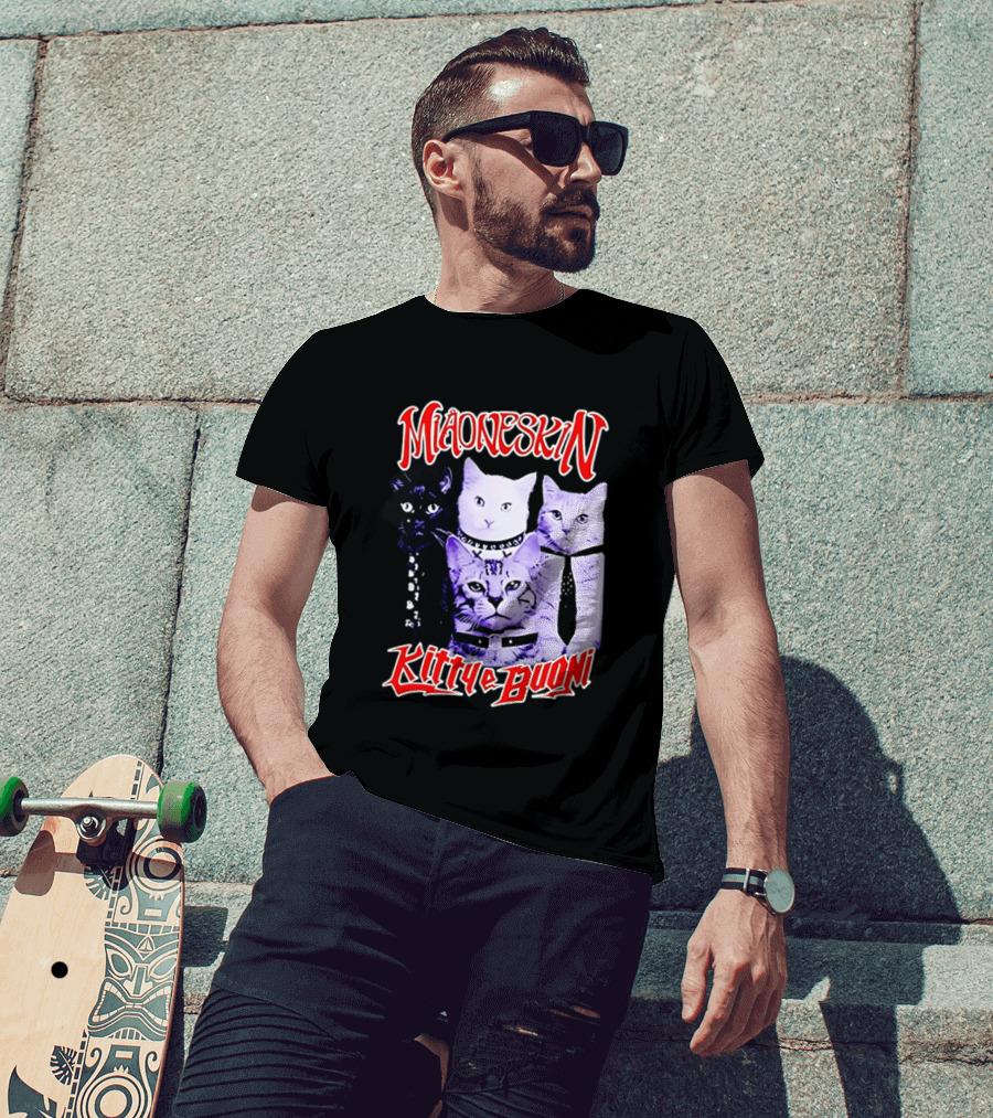 Miaoneskin Kitty E Buoni Maneskin Cats Band T-Shirt