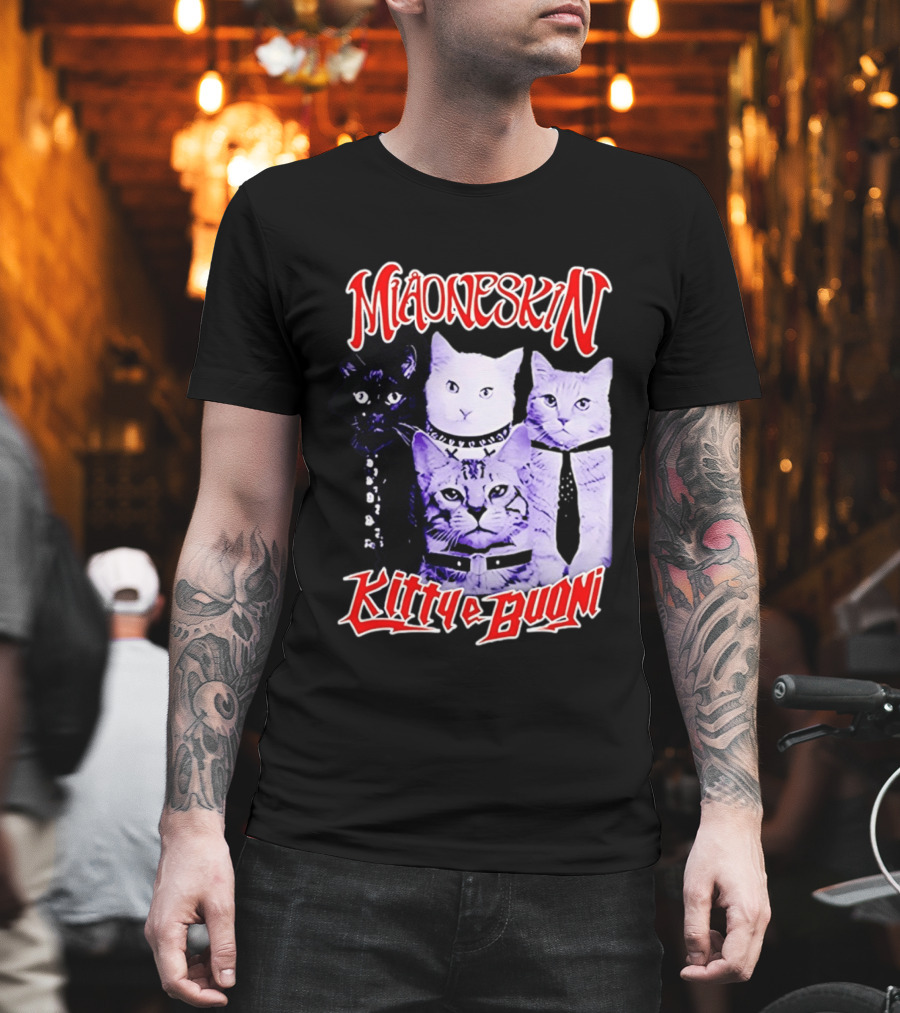 Miaoneskin Kitty E Buoni Maneskin Cats Band T-Shirt