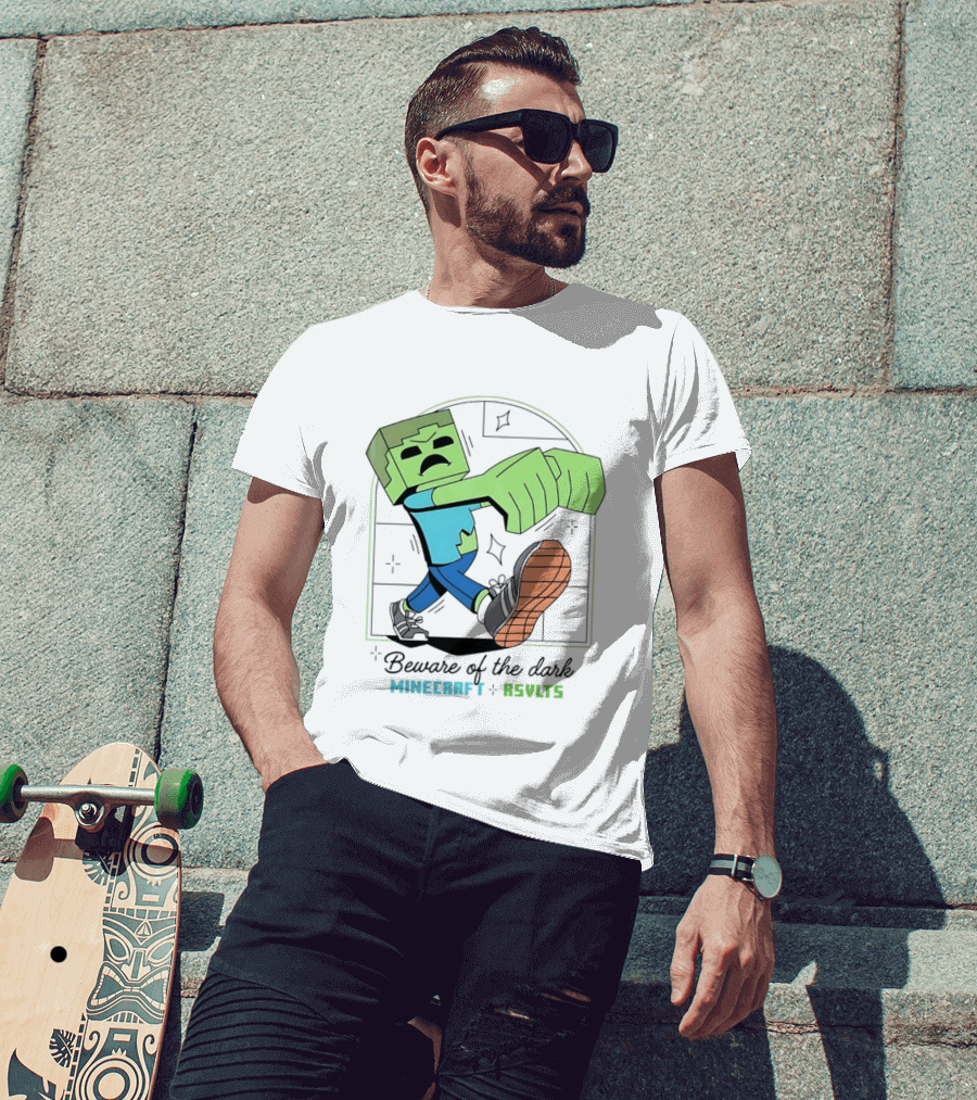 Beware Of The Dark Zombie Minecraft RSVLTS Gaming T-Shirt
