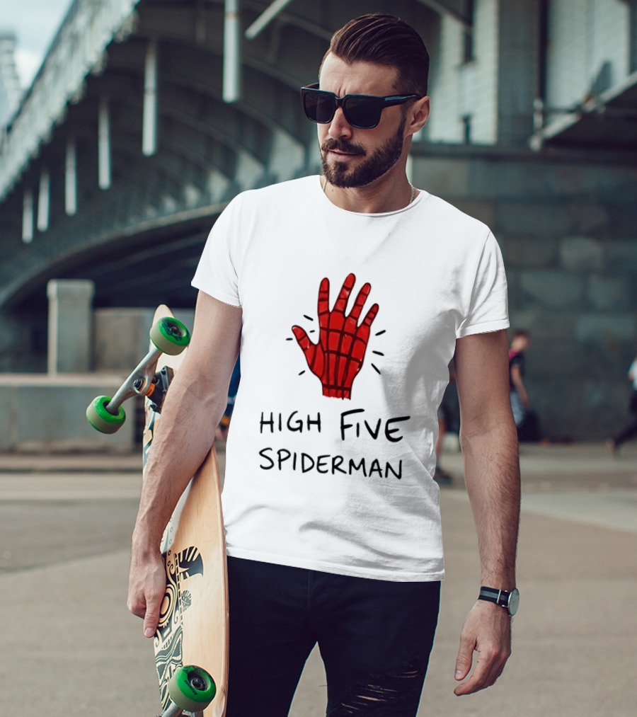 High Five Spiderman Marvel Superhero Comic Book T-Shirt