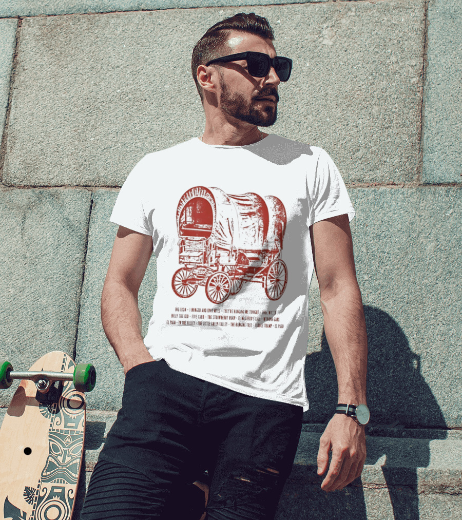 Marty Robbins Big Iron El Paso Western Songs Covered Wagon T-Shirt