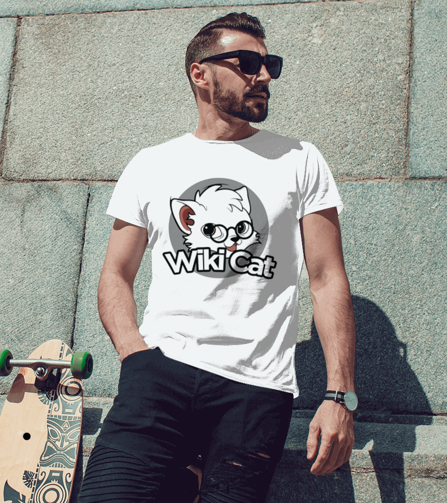 Wiki Cat Feline Character With Glasses T-Shirt