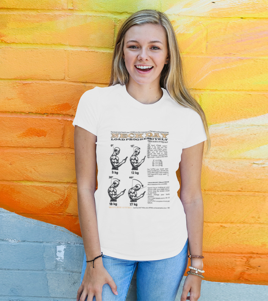 Wolee Store Neck Day Classic Gym Exercises T-Shirt