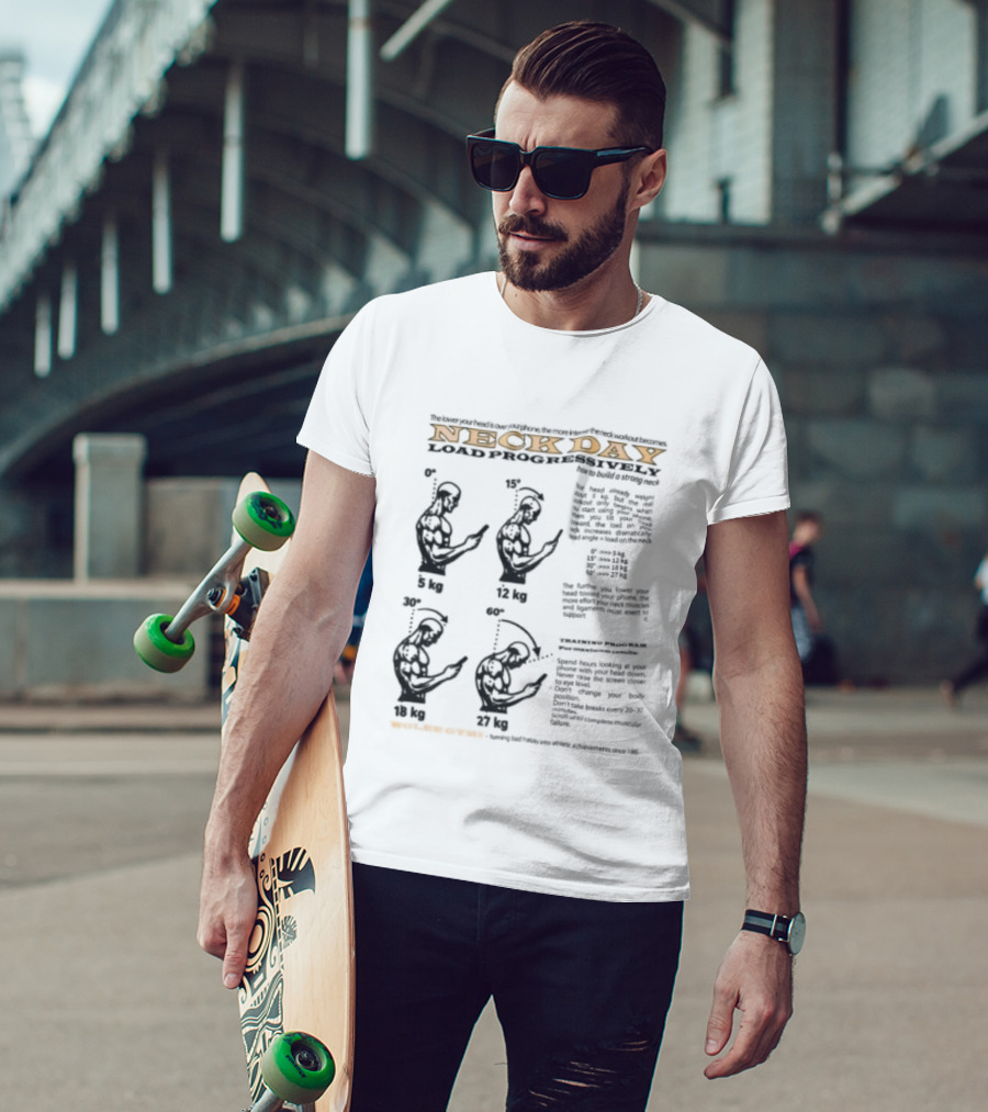 Wolee Store Neck Day Classic Gym Exercises T-Shirt