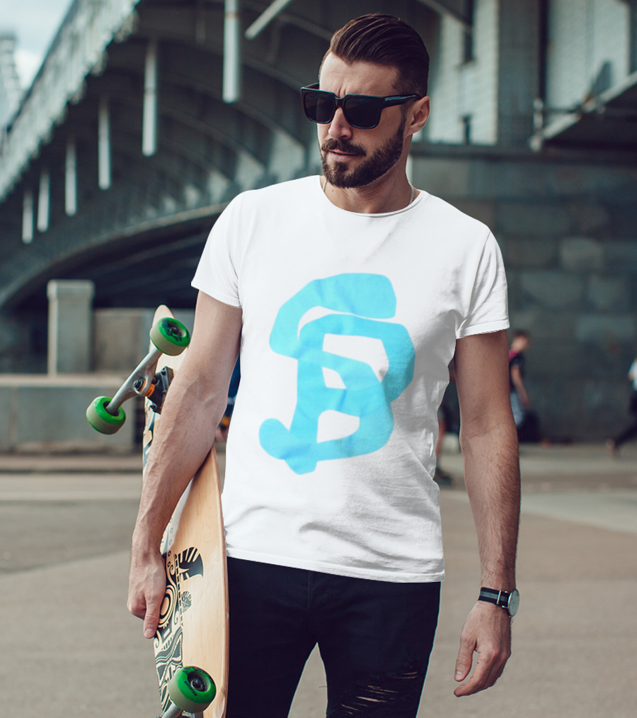 Wolee Store Classic Saintp Light Blue Monogram S P T-Shirt