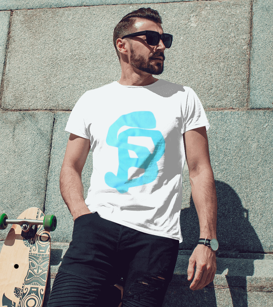 Wolee Store Classic Saintp Light Blue Monogram S P T-Shirt