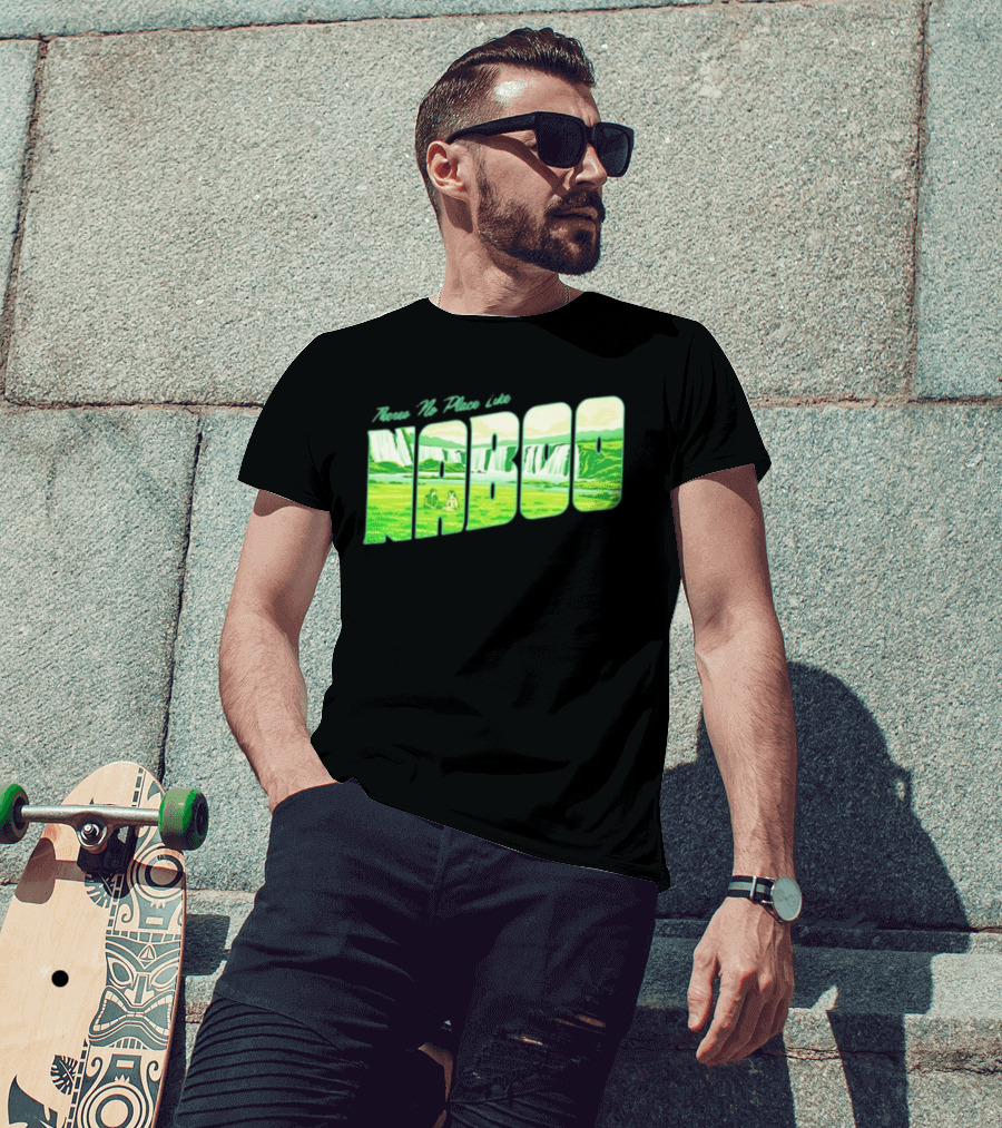 Anakin Skywalker Padme Amidala Star Wars There Is No Place Like Naboo Scenic Waterfalls T-Shirt