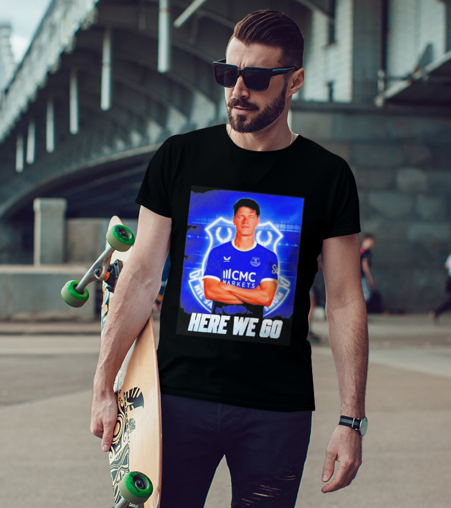 Christian Norgaard Everton Transfer Announcement Here We Go T-Shirt