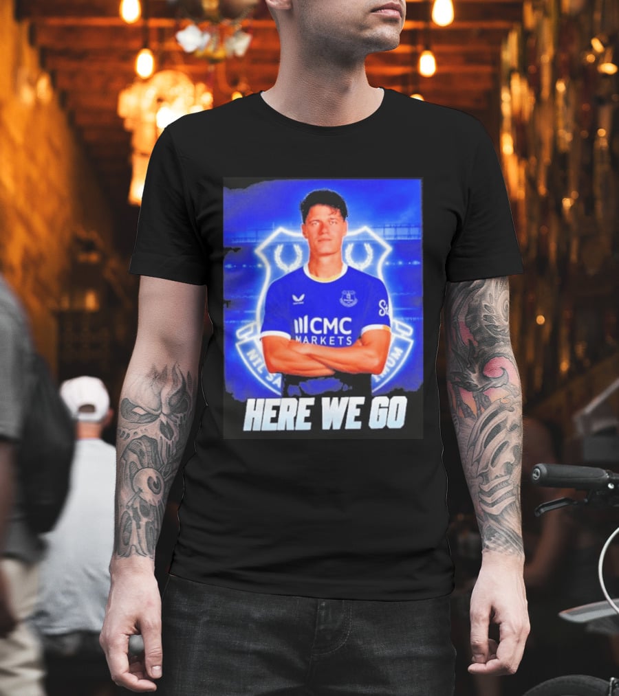 Christian Norgaard Everton Transfer Announcement Here We Go T-Shirt