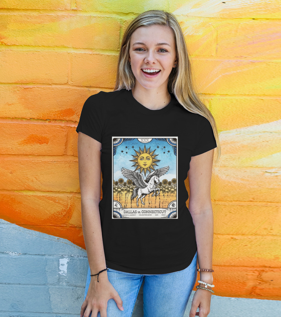 Dallas Vs Connecticut August 2 6pm CT College Park Center ESPN Disney Sunflower Pegasus Sun T-Shirt