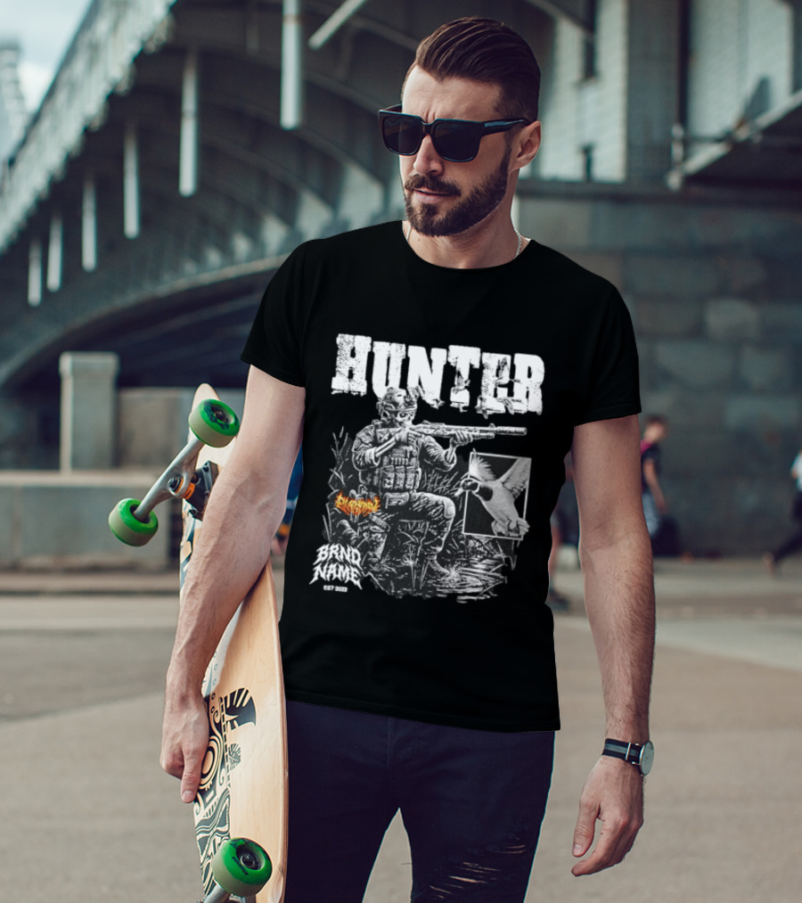 Skeleton Tactical Soldier Duck Hunting Hunter EST 2022 T-Shirt