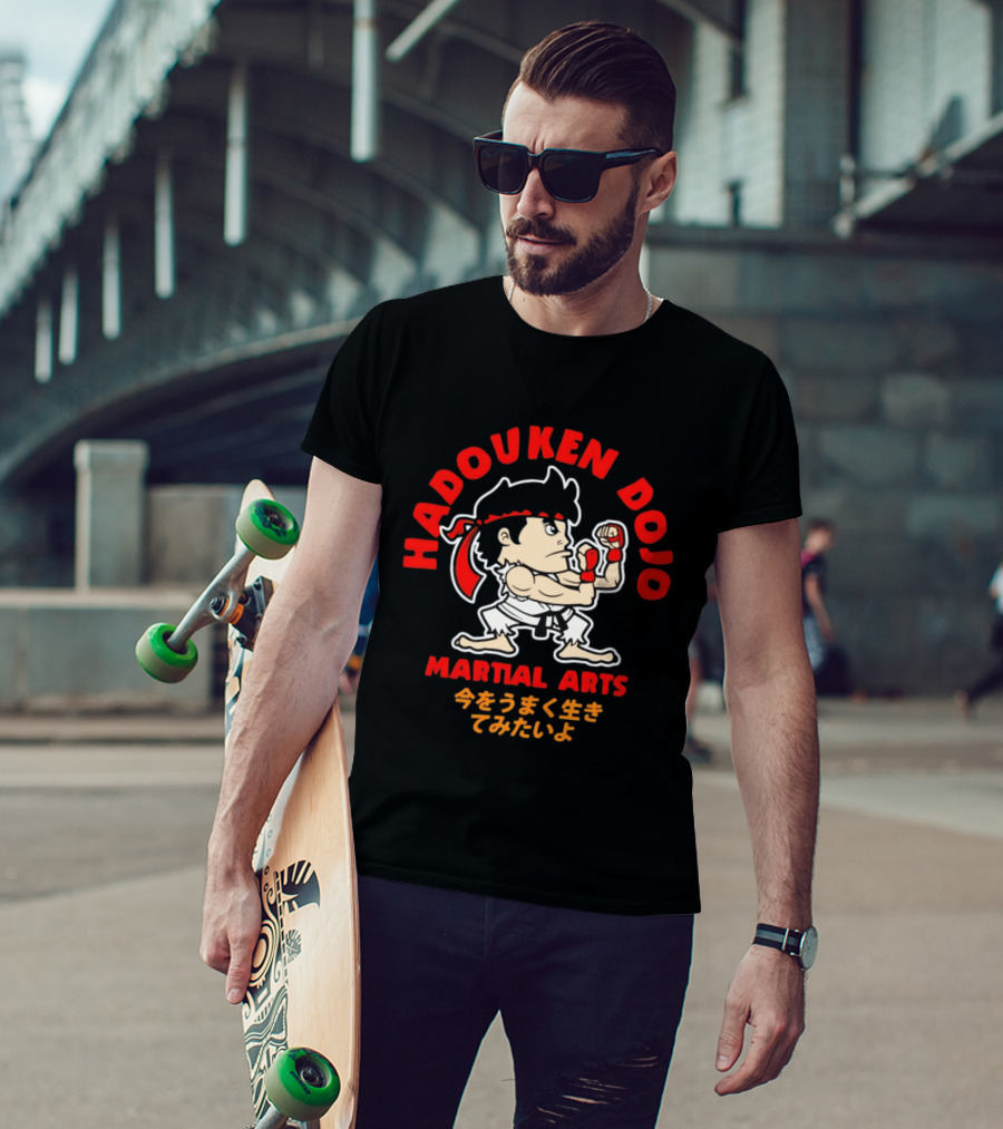 Hadouken Dojo Martial Arts Ryu Character Gaming Japanese T-Shirt