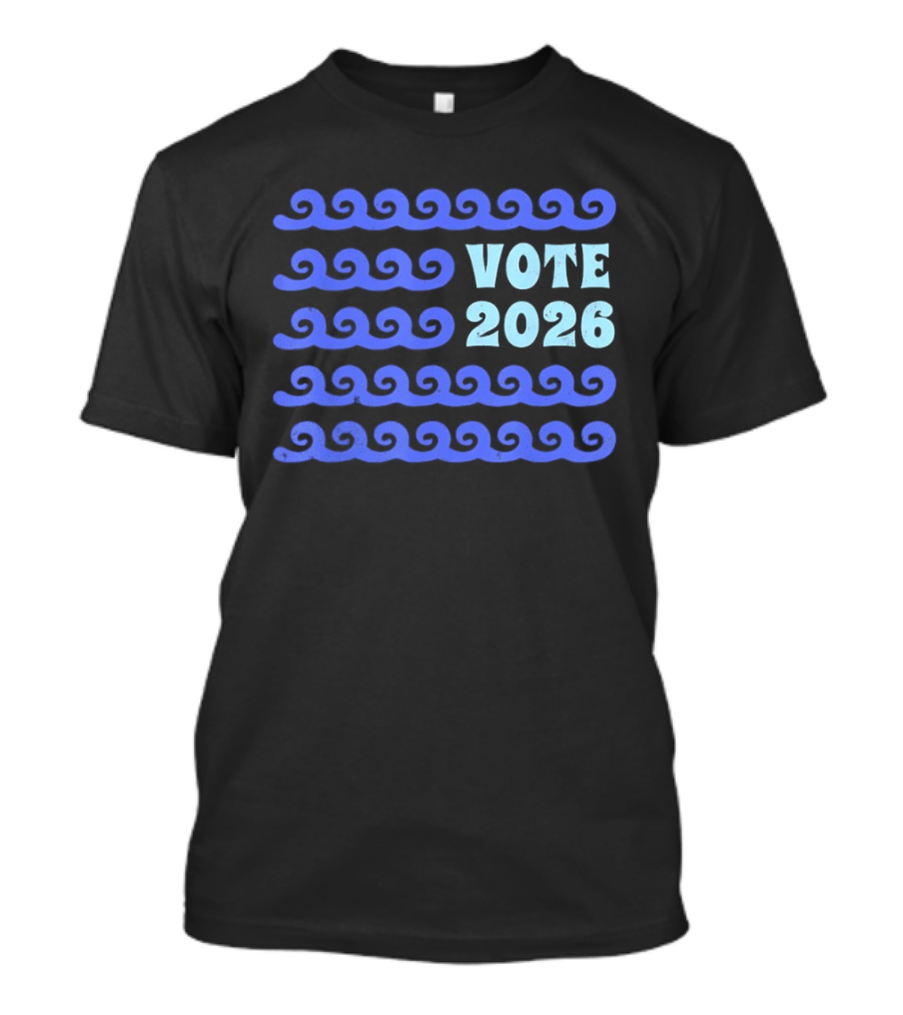 Vote 2026 Distressed Blue Wave Political Election T-Shirt