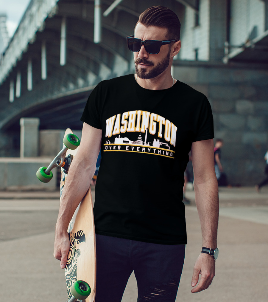 Washington Over Everything Iconic City Skyline Capitol And Monument Display T-Shirt