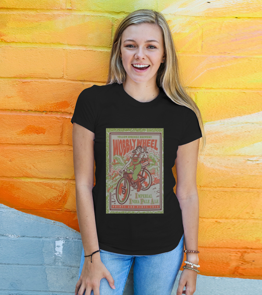 Yellow Springs Brewery Wobbly Wheel Imperial India Pale Ale Prints And Pints 2026 T-Shirt