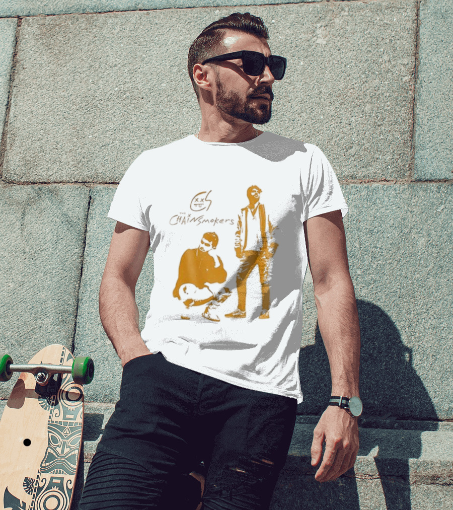 The Chainsmokers Tour Silhouette Band Icon Sketch T-Shirt