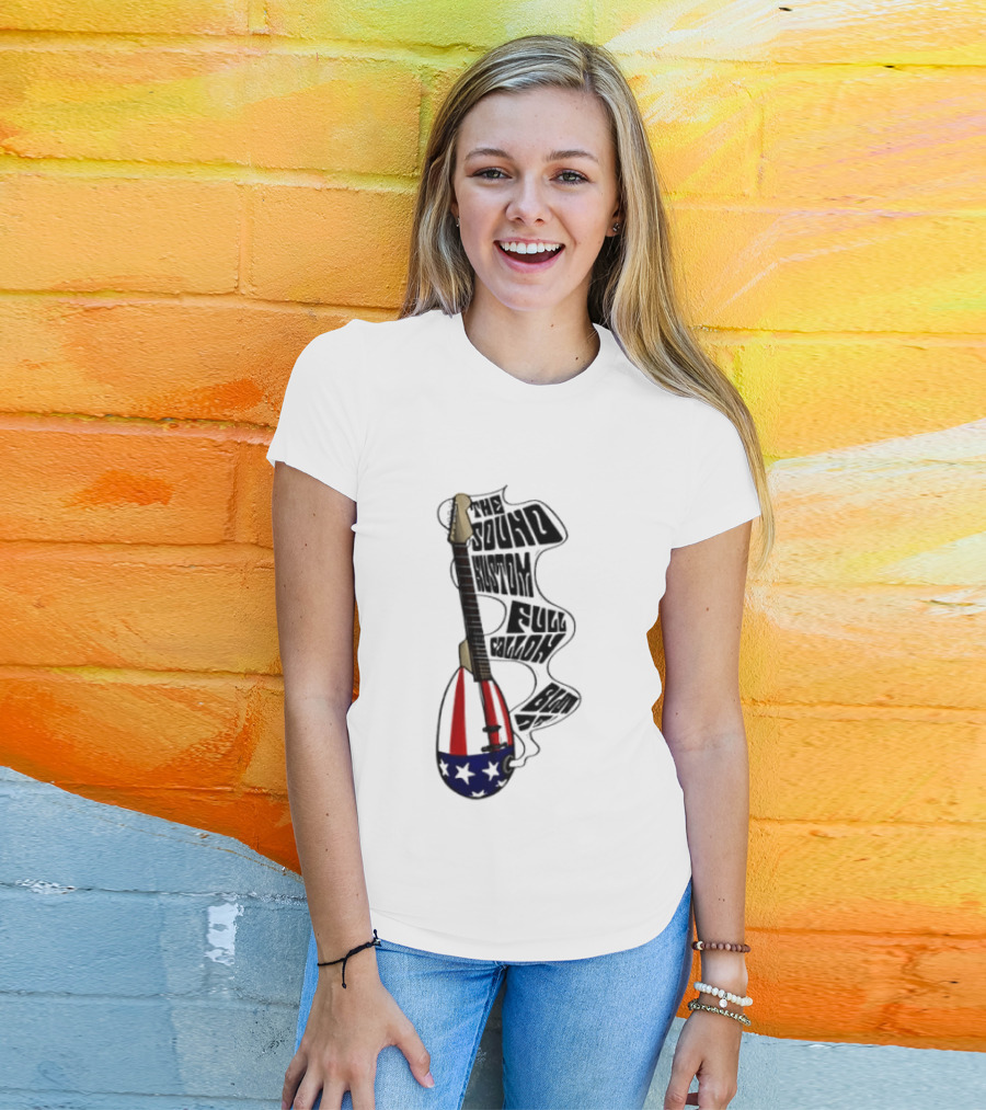 The Sound Kustom Full Gallon Blow Up Patriotic Guitar Americana T-Shirt