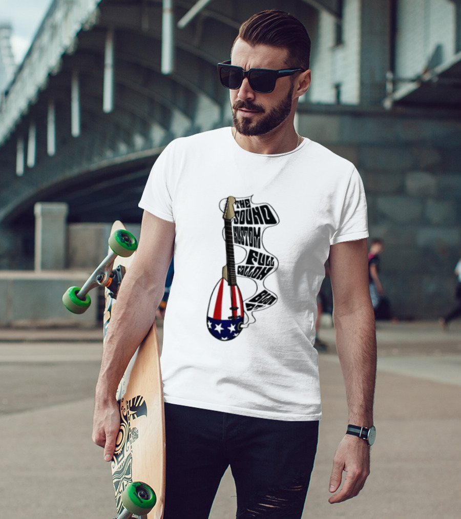 The Sound Kustom Full Gallon Blow Up Patriotic Guitar Americana T-Shirt