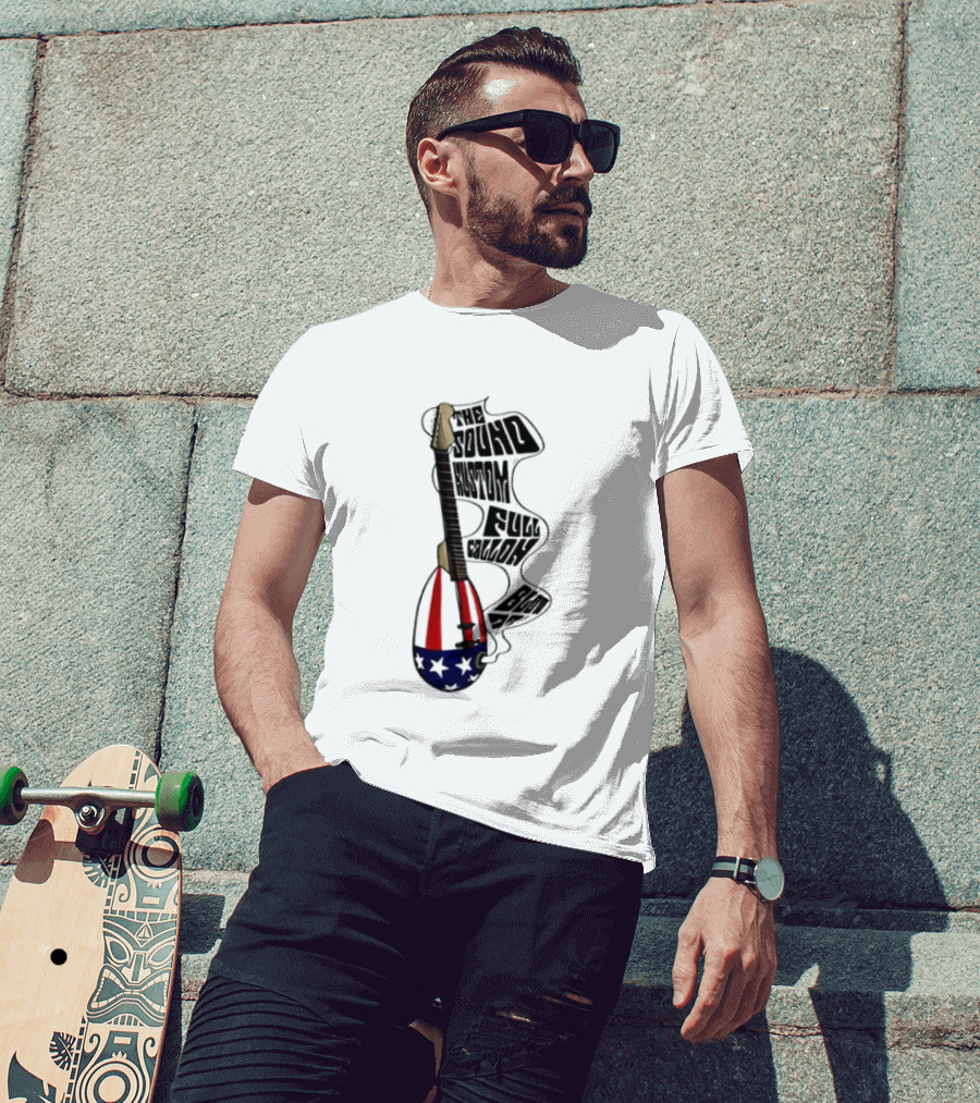 The Sound Kustom Full Gallon Blow Up Patriotic Guitar Americana T-Shirt