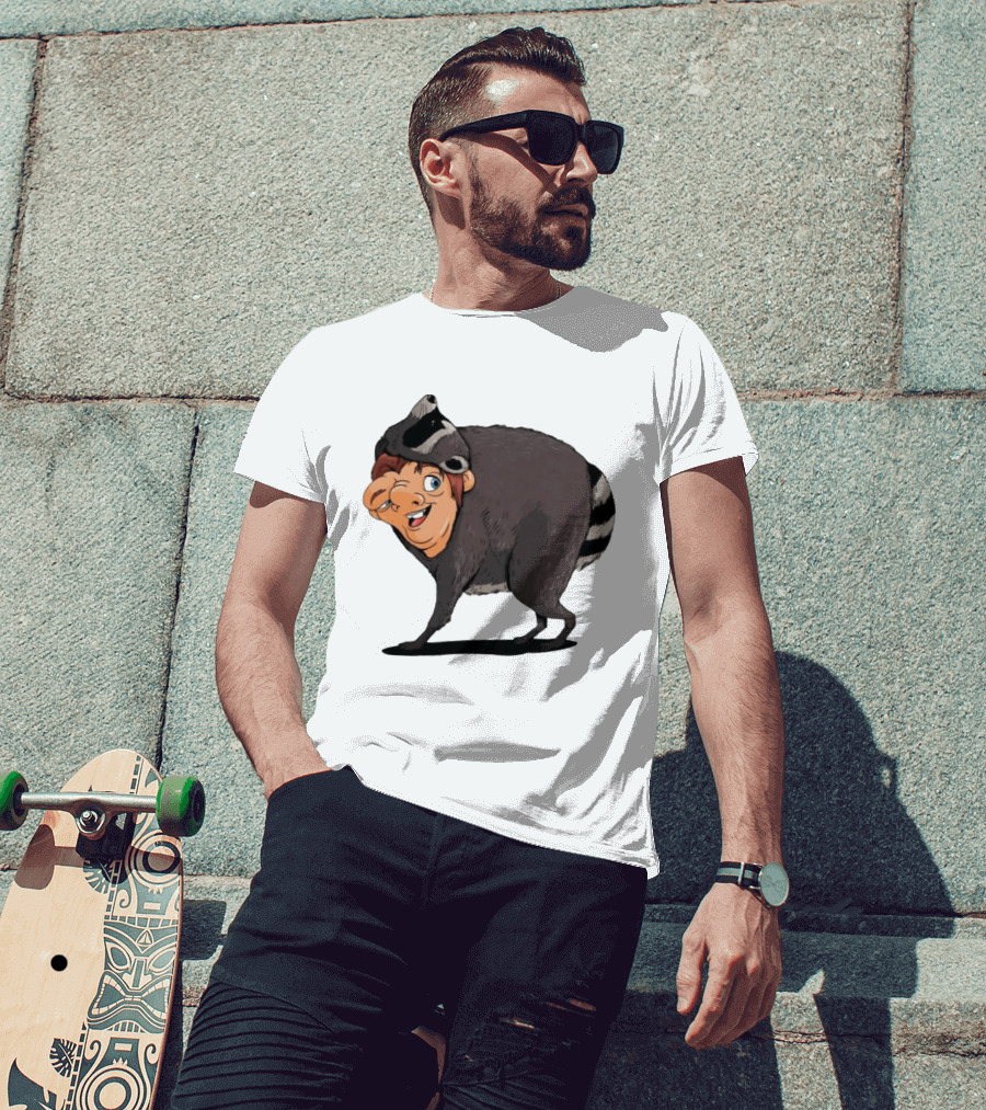 Raccoon Boy Animal Costume Quirky T-Shirt