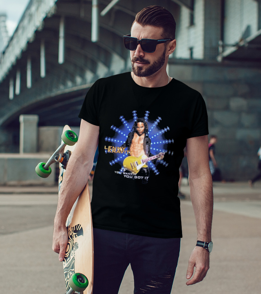 Lenny Kravitz 1993 If You Want It You Got It Yellow Guitar T-Shirt
