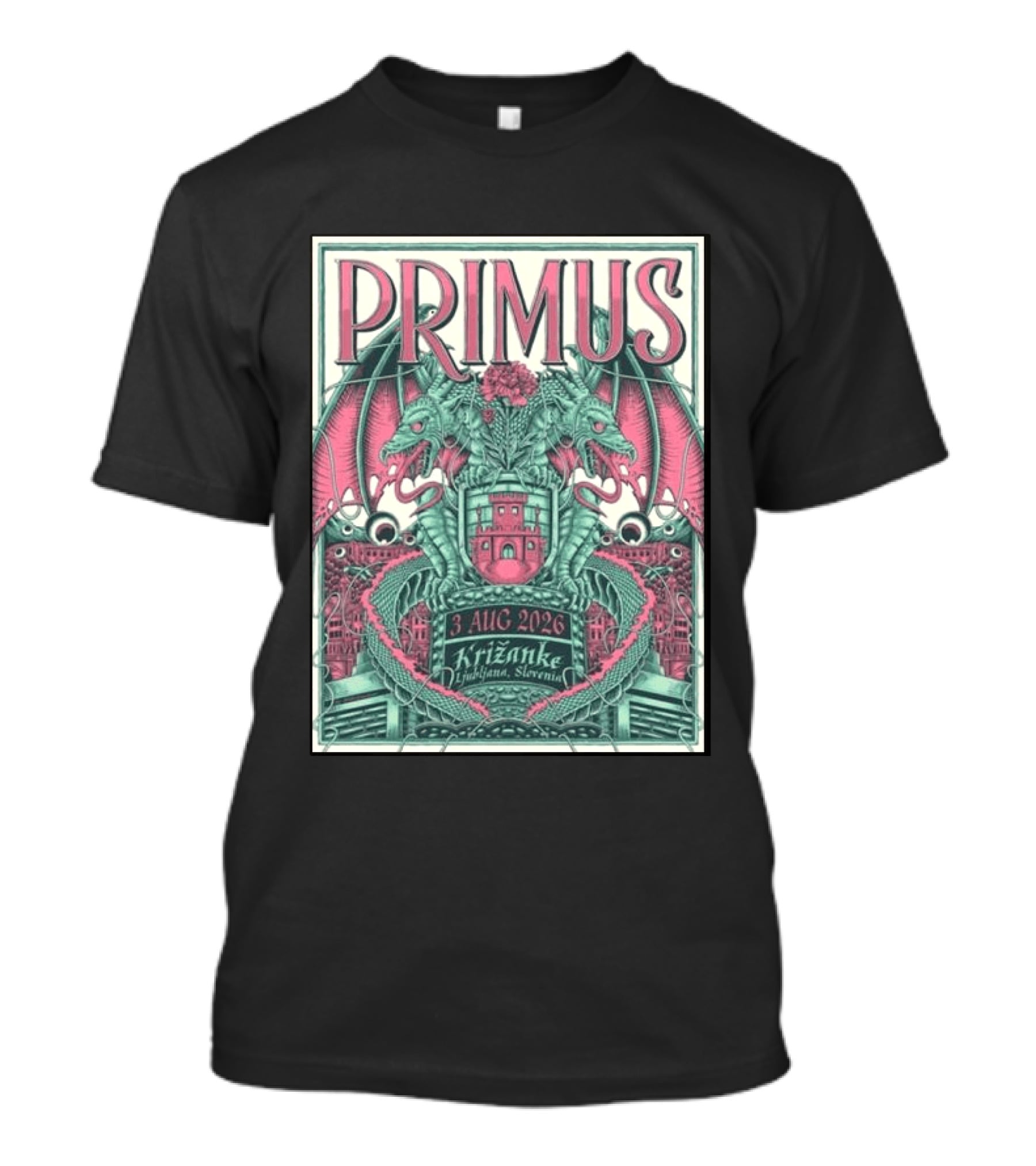 PRIMUS 3 Aug 2026 Križanke Ljubljana Slovenia Dragon T-Shirt