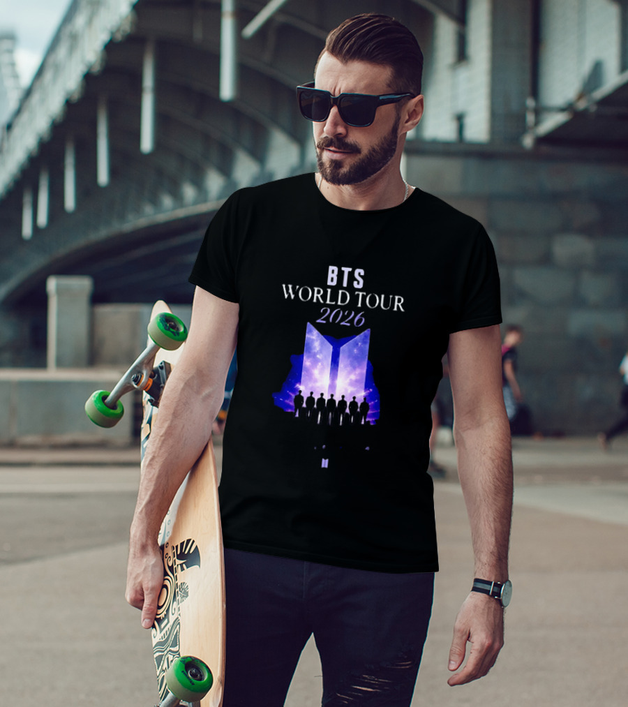BTS World Tour 2026 Forever We Are Young Concert Silhouettes Galaxy T-Shirt