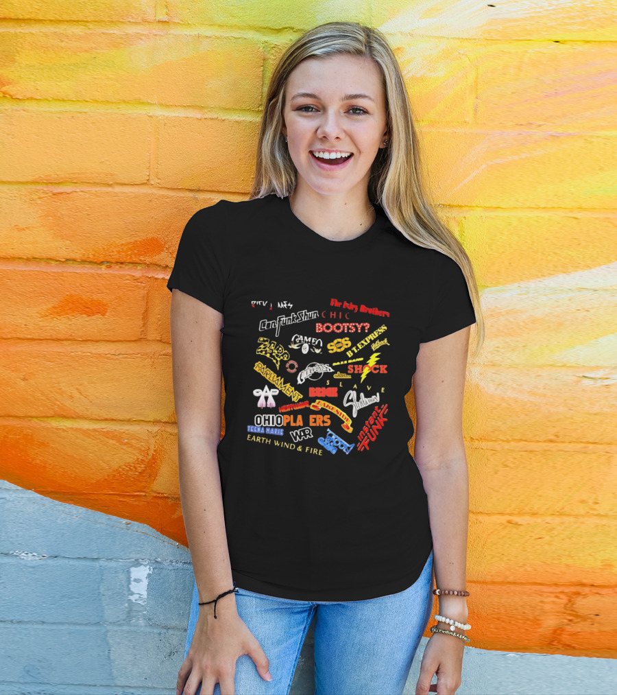 Funk Soul Music Legends R And B Bands Parliament Earth Wind Fire Bootsy Collins Isley Brothers T-Shirt