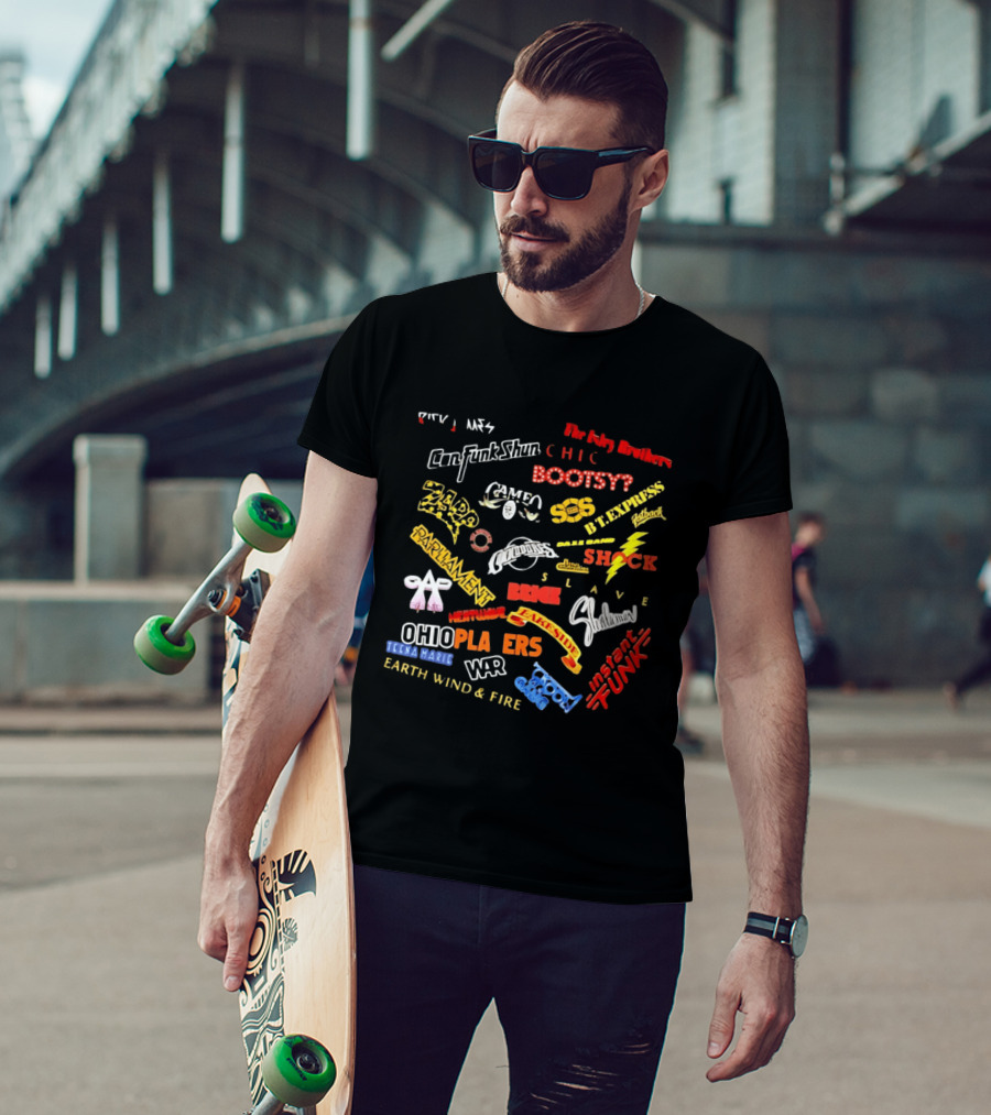 Funk Soul Music Legends R And B Bands Parliament Earth Wind Fire Bootsy Collins Isley Brothers T-Shirt