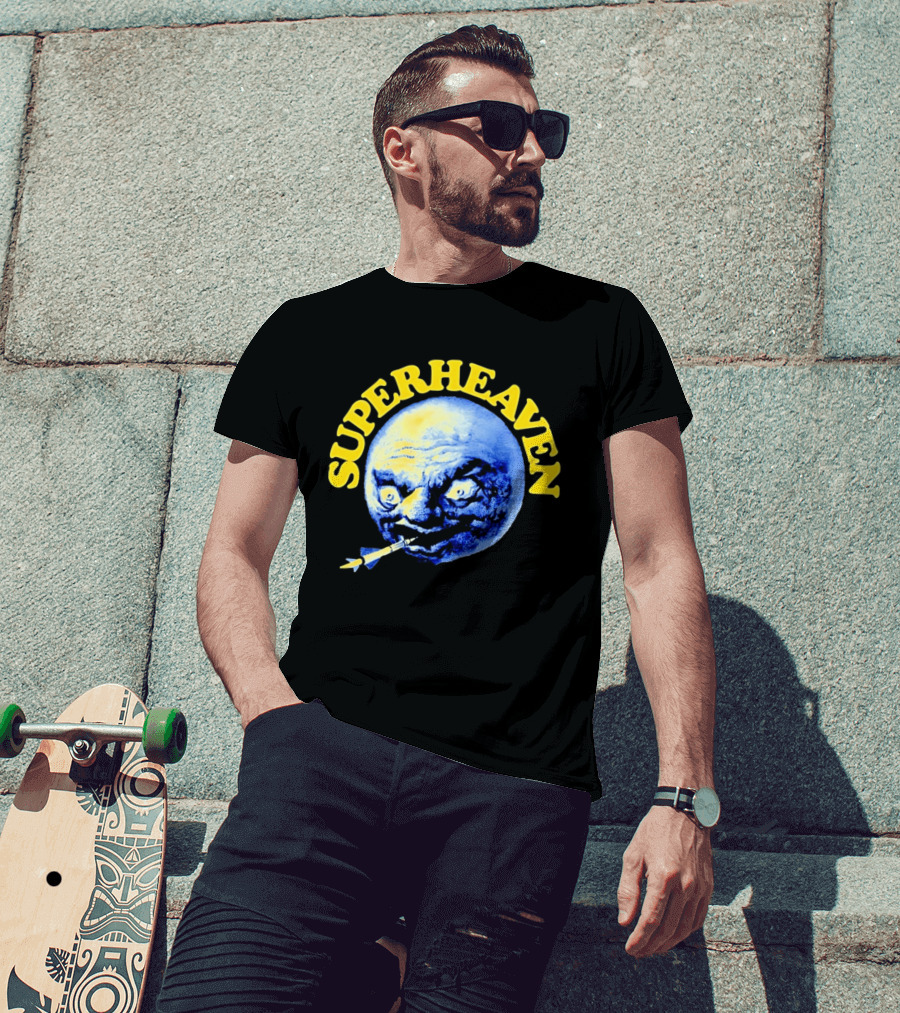 Superheaven Moon Rocket Alternative Rock Moon Face T-Shirt