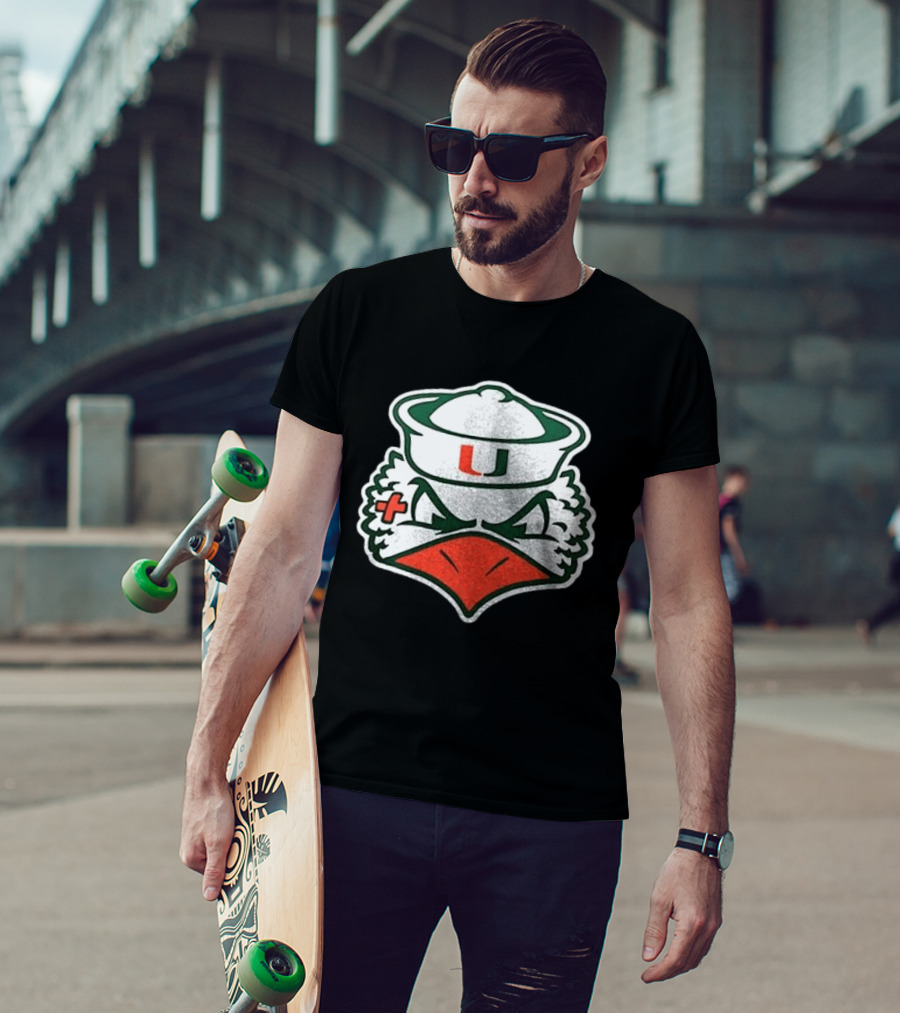 Miami Hurricanes Sebastian The Ibis Mascot U T-Shirt