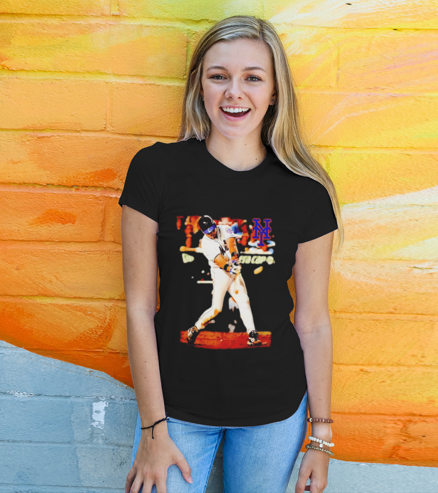 Mike Piazza New York Mets Batting Action MLB Player Swing T-Shirt
