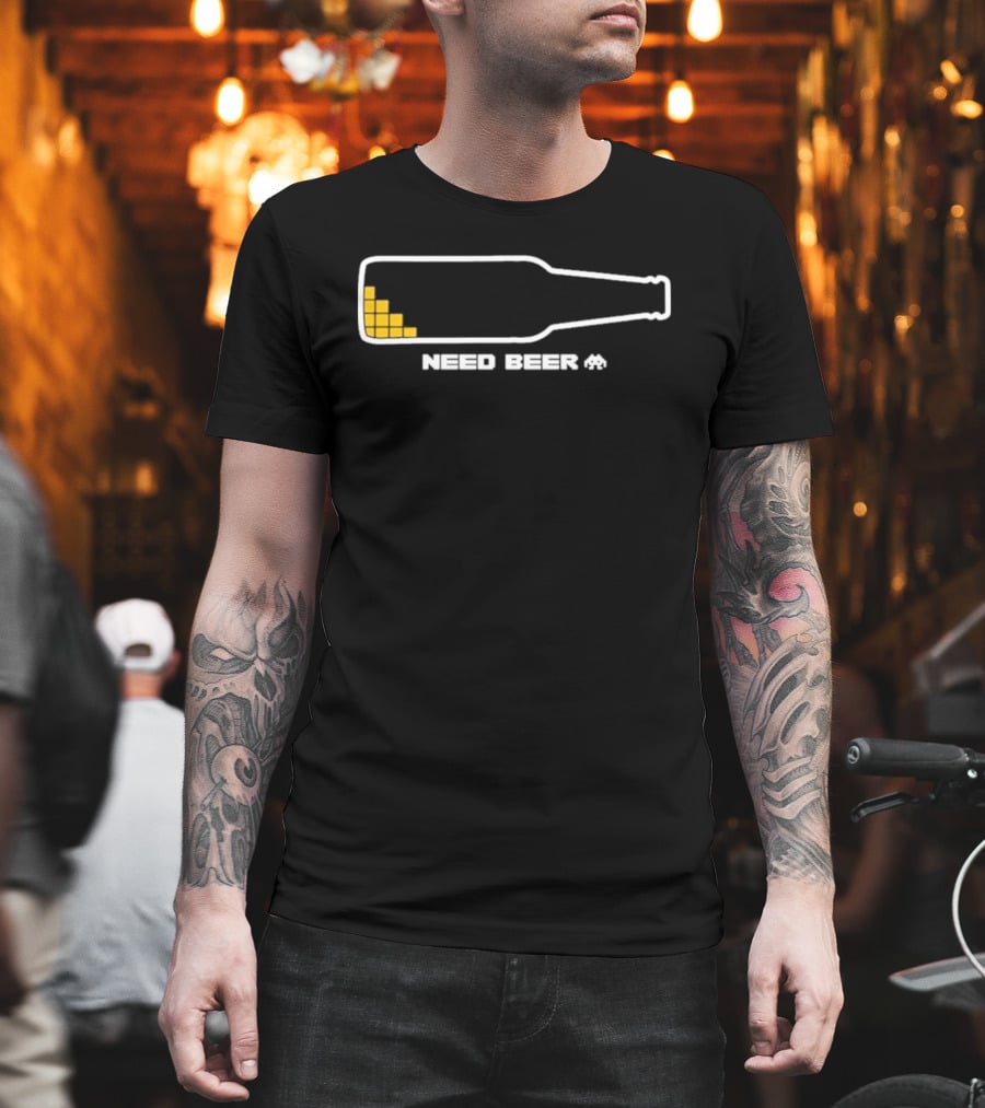 Need Beer Bottle Pixel T-Shirt