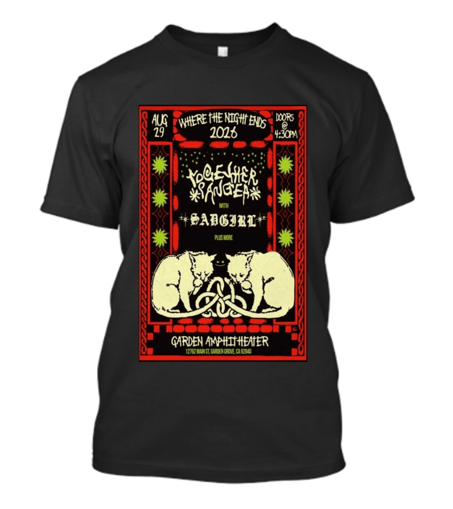 Together Sanguis Garden Amphitheater Concert August 29 2026 Featuring Sadgirl Where The Night Ends T-Shirt