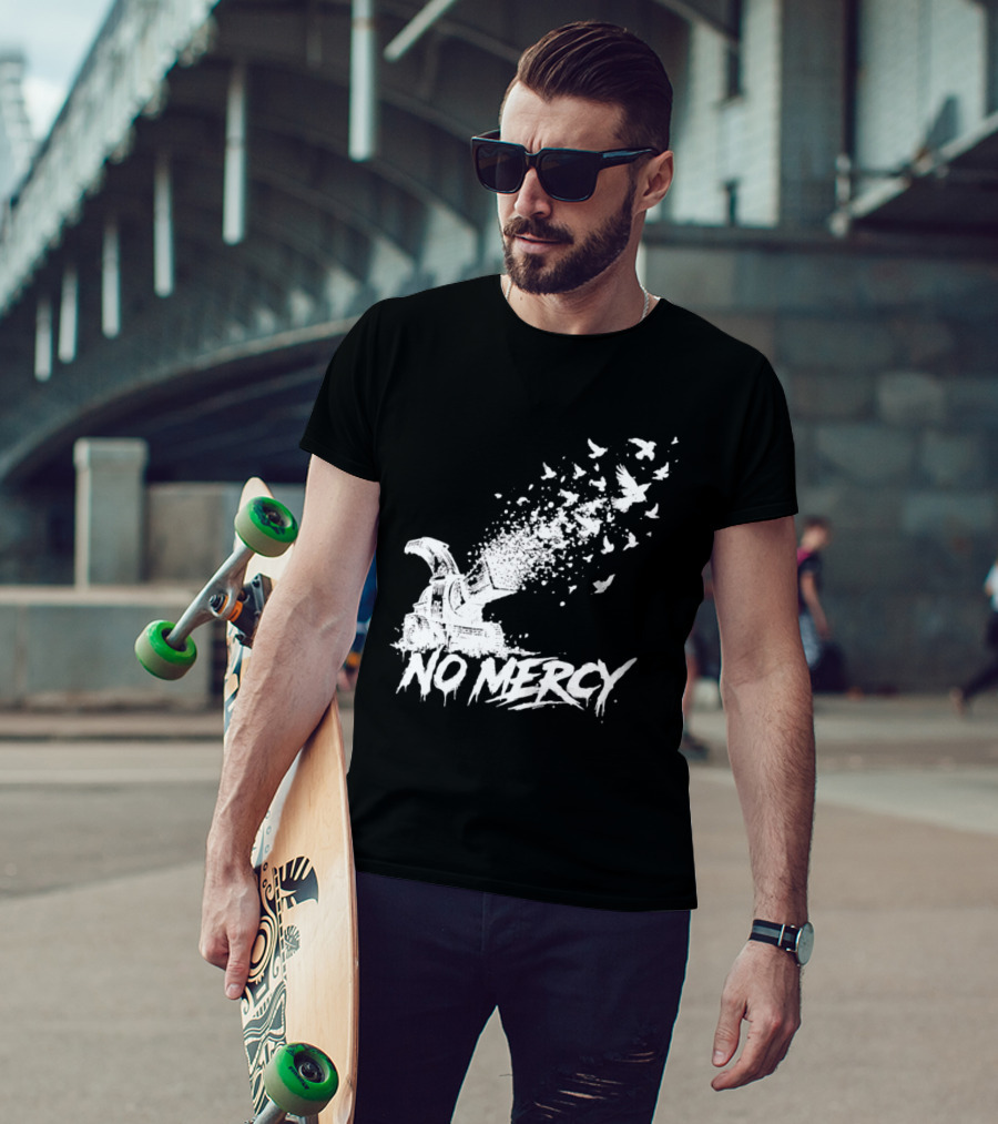 No Mercy Wood Chipper Bird Shredder T-Shirt