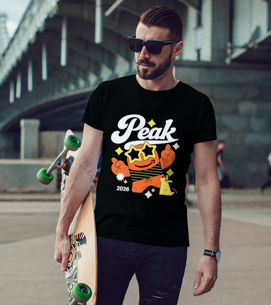 Peak 2026 Star Sunglasses Cartoon T-Shirt