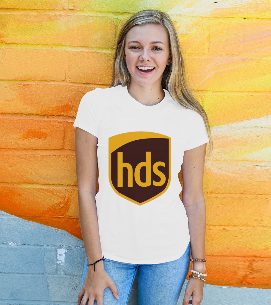 HDS Shield Emblem Brown And Yellow Branding T-Shirt