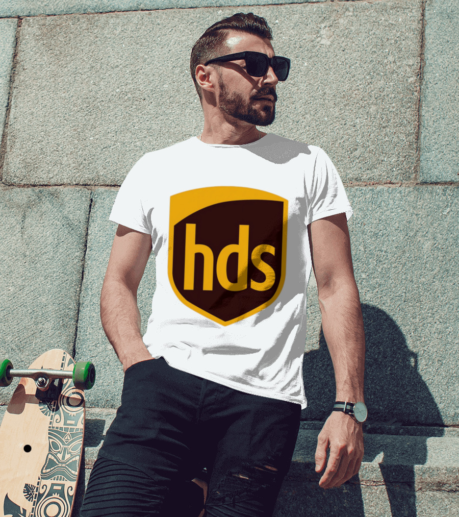 HDS Shield Emblem Brown And Yellow Branding T-Shirt