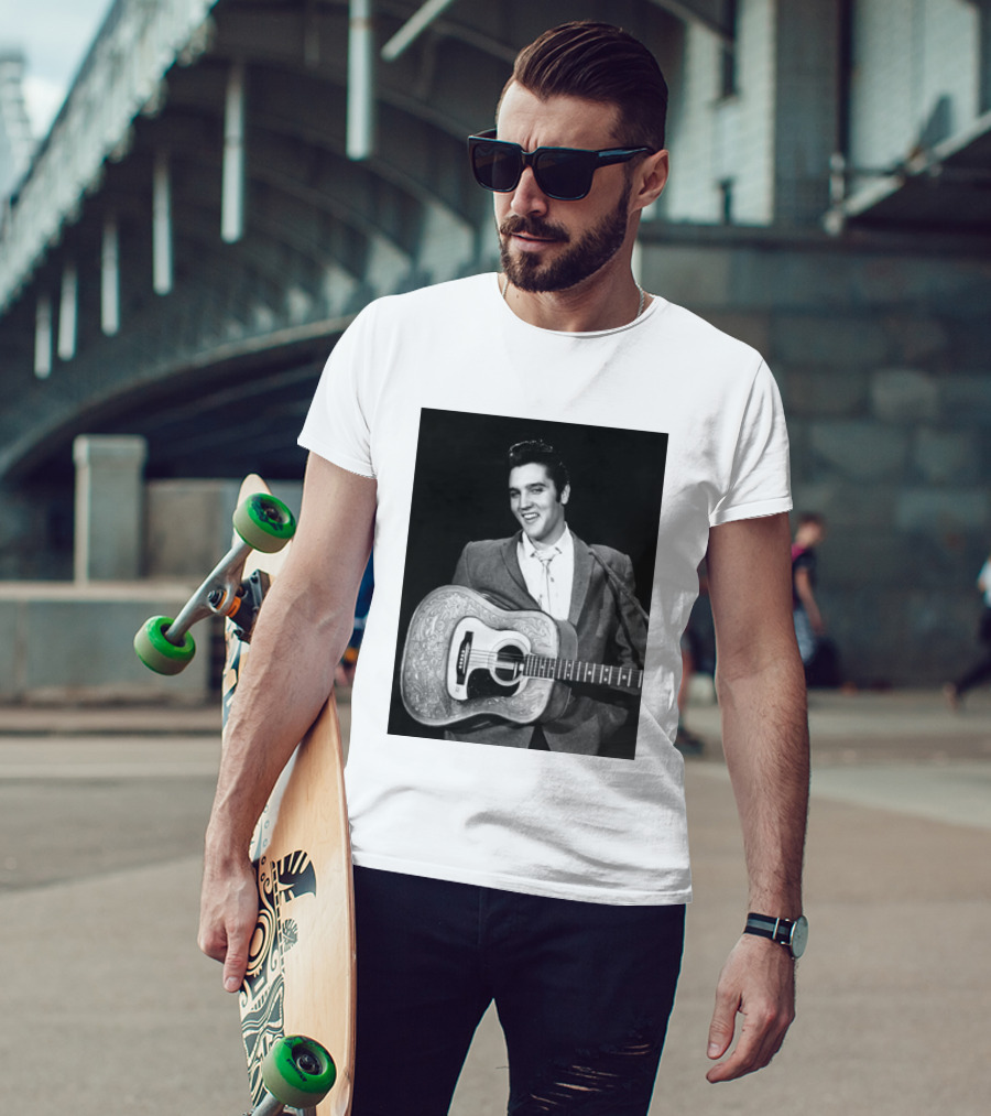 Elvis Presley Rock And Roll Iconic 1956 Style With Guitar T-Shirt