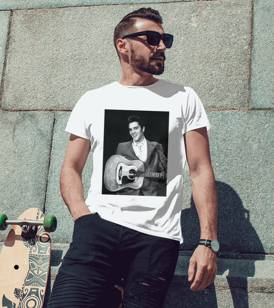 Elvis Presley Rock And Roll Iconic 1956 Style With Guitar T-Shirt