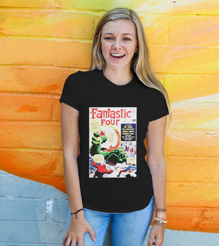 Fantastic Four #1 Nov 1961 Marvel Comics The Thing Mr. Fantastic Human Torch Invisible Girl Classic Cover T-Shirt