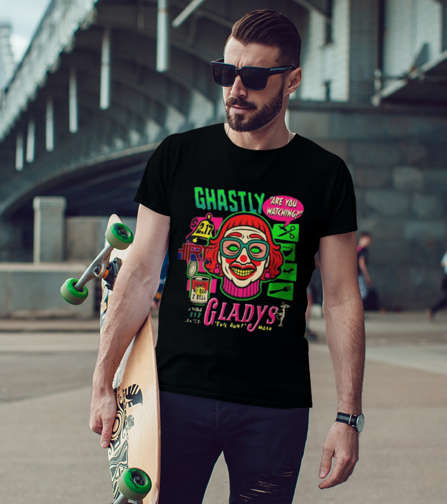 Ghastly Gladys Are You Ing Retro Clown Vintage Pop T-Shirt
